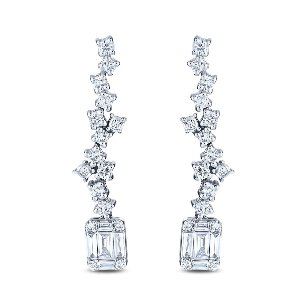 0.74 Carat Diamond Baguette Earrings