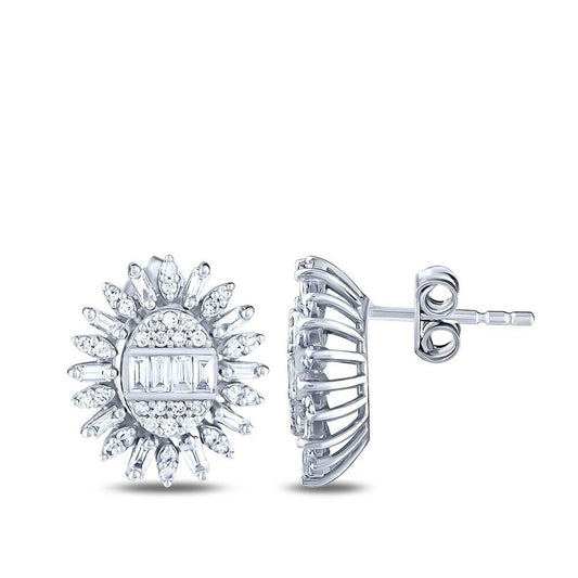 0.75 Carat Diamond Baguette Earrings