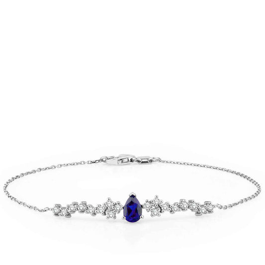 0.77 Carat Diamond Drop With Gemstone Sapphire Bracelet