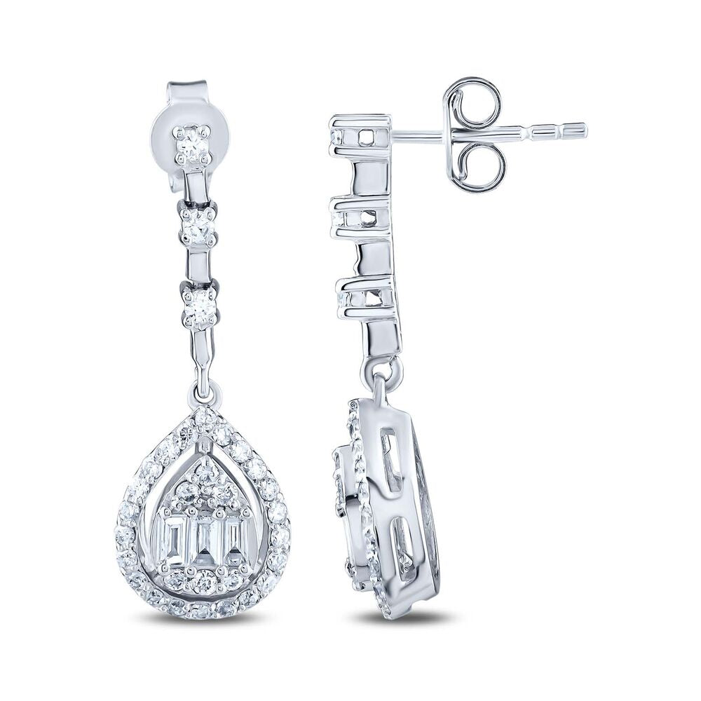 0.79 Carat Diamond Baguette Earrings