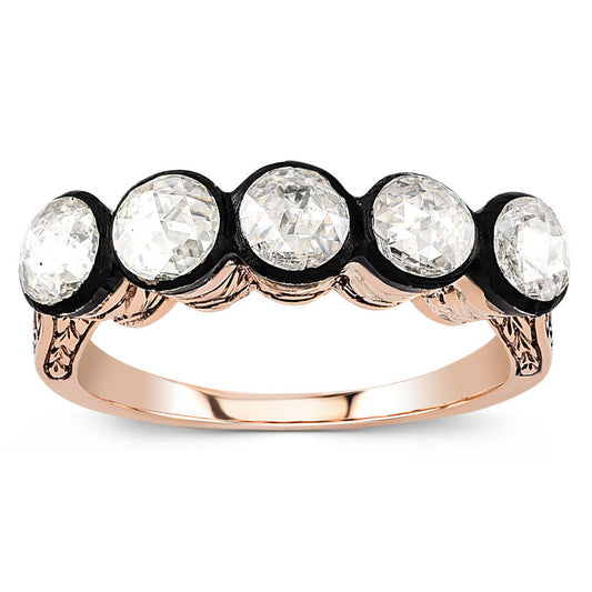 0.80 Karat Diamond Five stones Ring