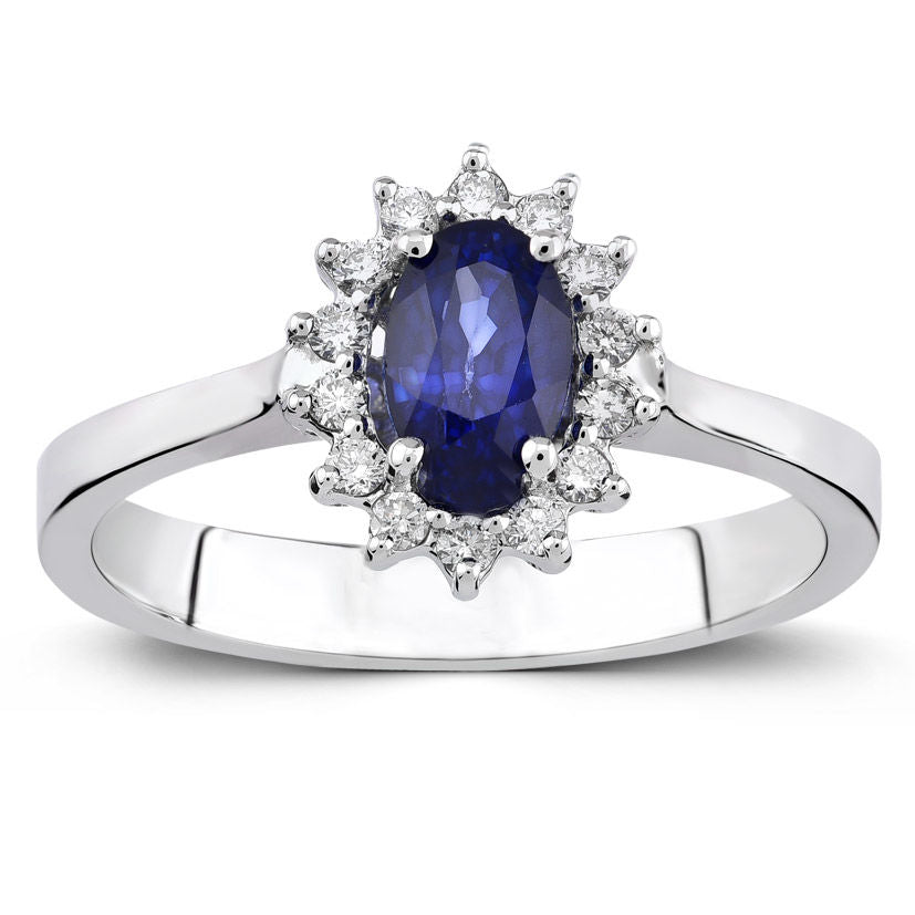 0.80 Carat Diamond Sapphire Ring