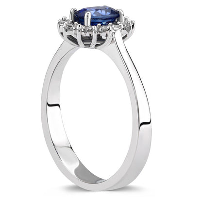 0.80 Carat Diamond Sapphire Ring