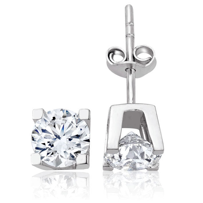 0.80 Carat Diamond Solitaire Earrings