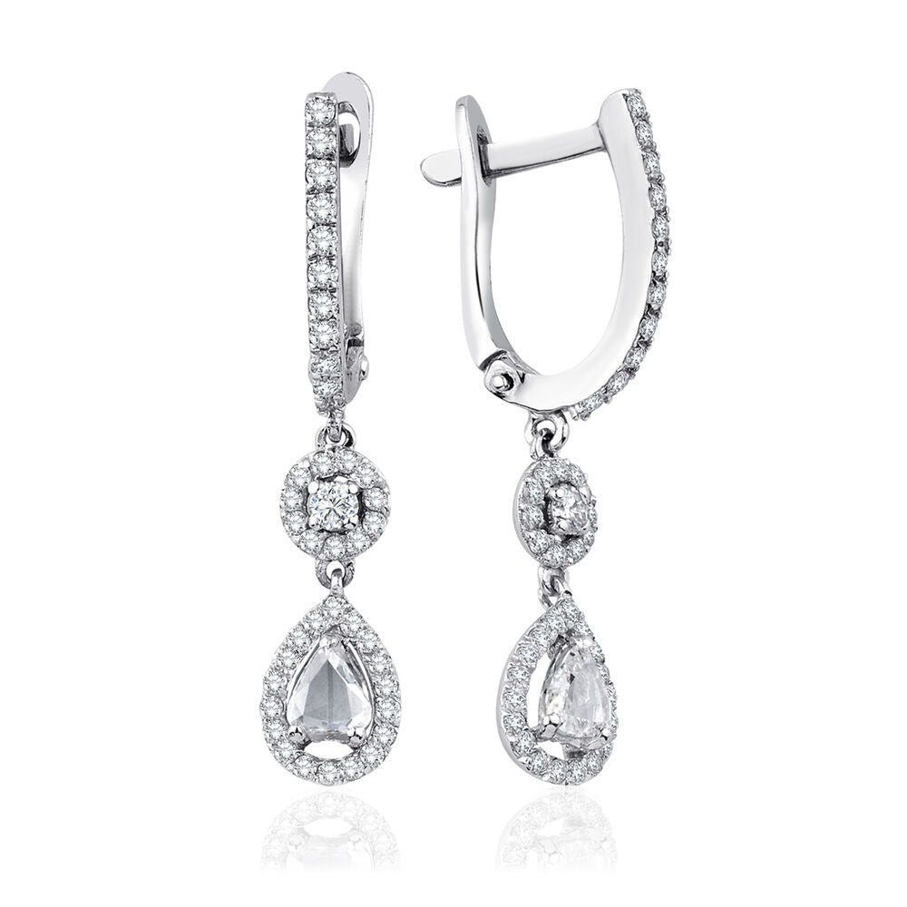 0.80 Carat Drop Diamond Earrings