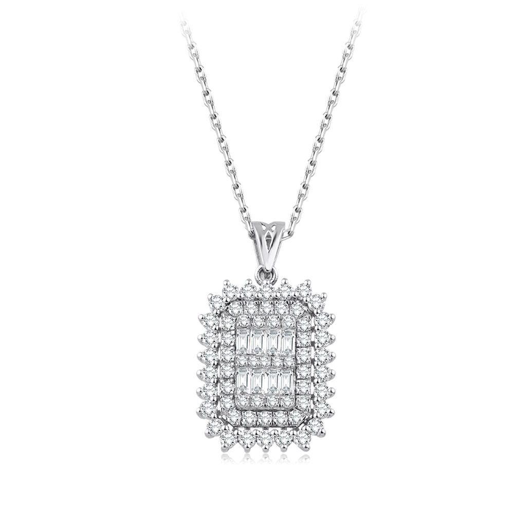 0.80 Carat Diamond Baguette Necklace