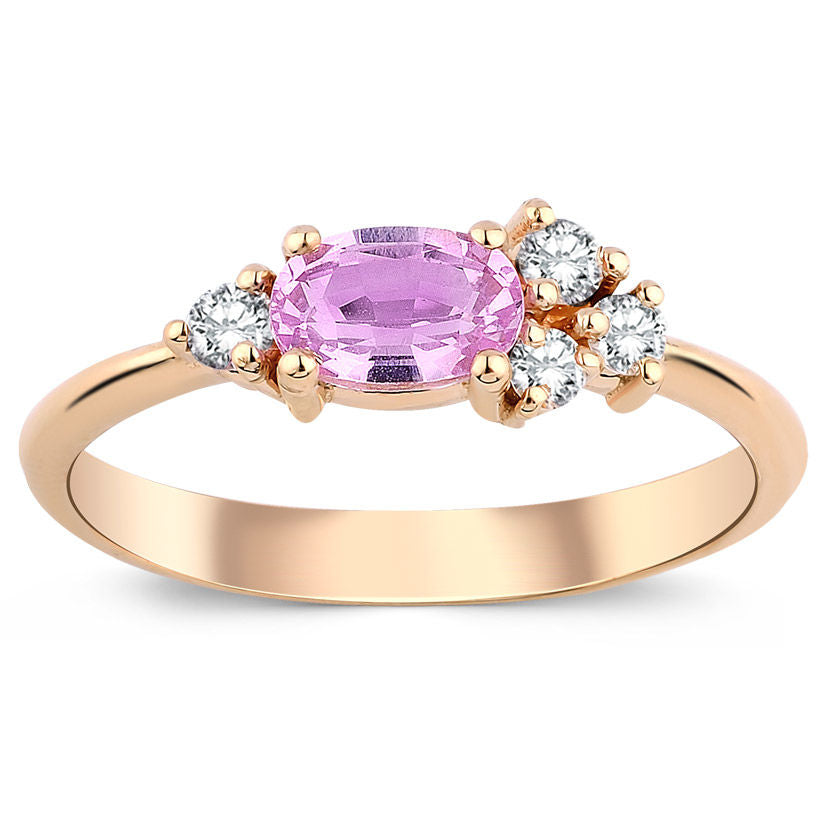 0.83 ct Diamond Pink Sapphire Ring