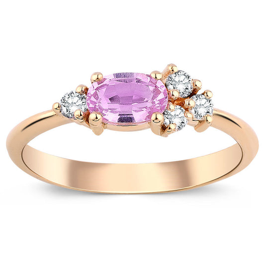 0.83 ct Diamond Pink Sapphire Ring