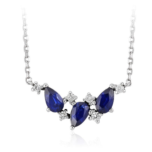 0.83 Carat Diamond Sapphire Necklace