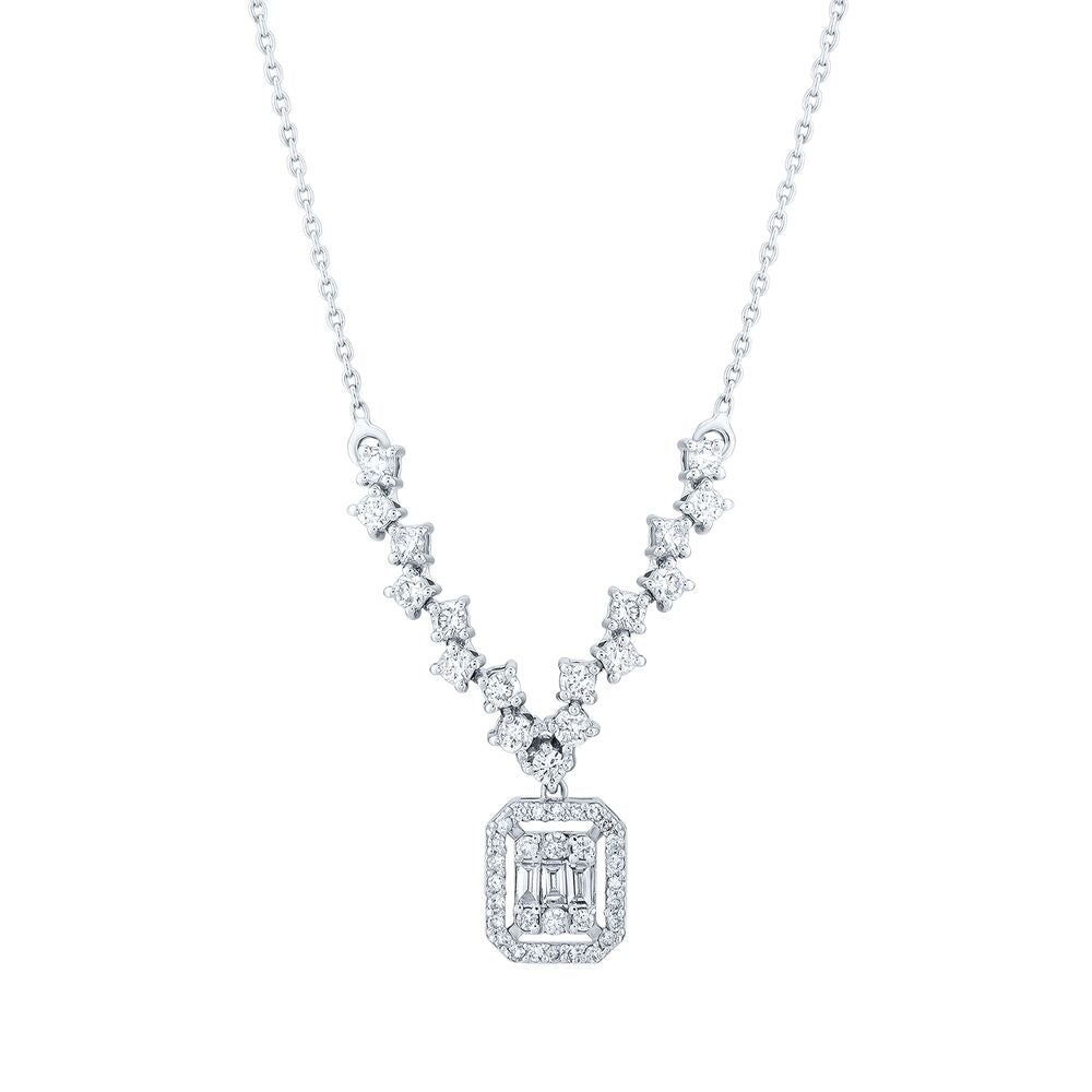 0.84 Carat Diamond Baguette Necklace