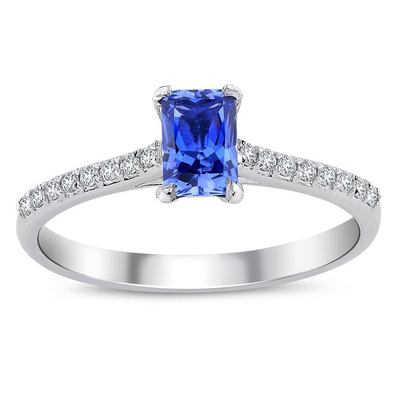 0.85 Carat Diamond Sapphire Ring