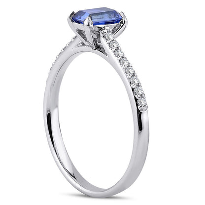 0.85 Carat Diamond Sapphire Ring