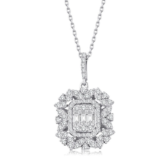 0.85 Carat Diamond Baguette Necklace