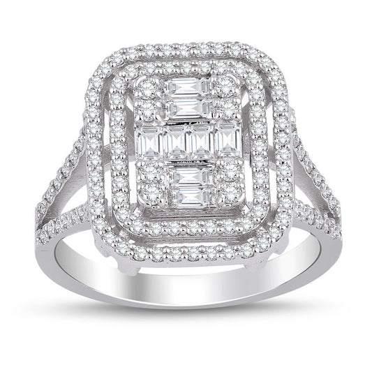 0.87 Carat Diamond Baguette Ring