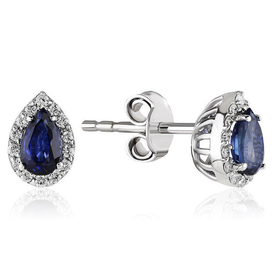 0.88 Carat Diamond Sapphire Earrings