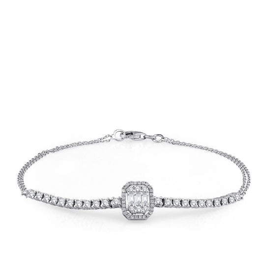 0.88 Carat Diamond Baguette Bracelet