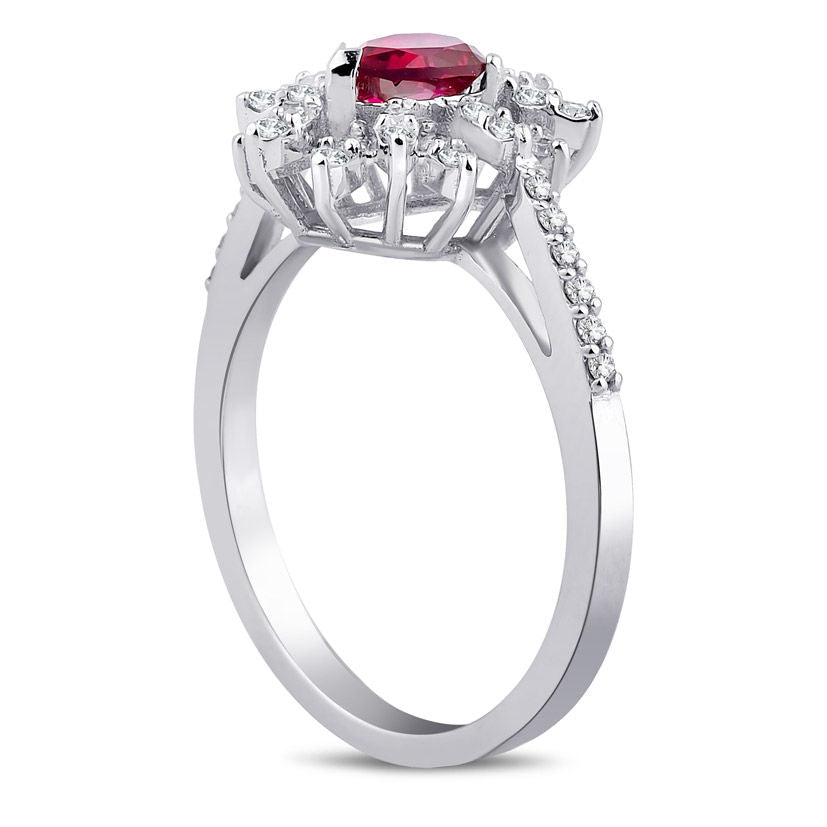 0.89 Carat Diamond Ruby Ring