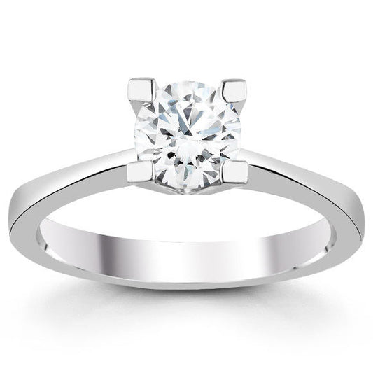 0.90 Carat H SI Color HRD Certificate Diamond Solitaire Ring