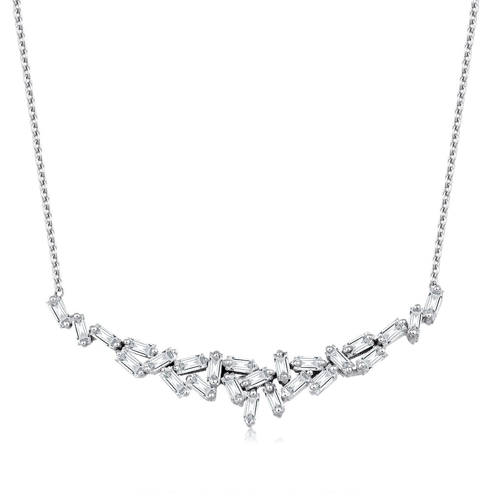 0.93 Carat Diamond Baguette Necklace