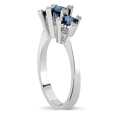 0.95 Carat Diamond Sapphire Tria Ring