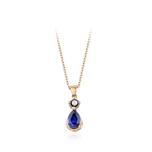 1.00 Carat Diamond Sapphire Necklace