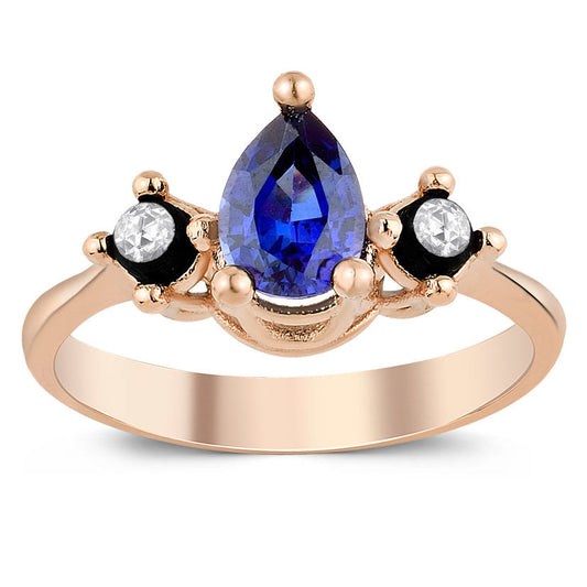 0.89 Karat Diamond Sapphire Ring