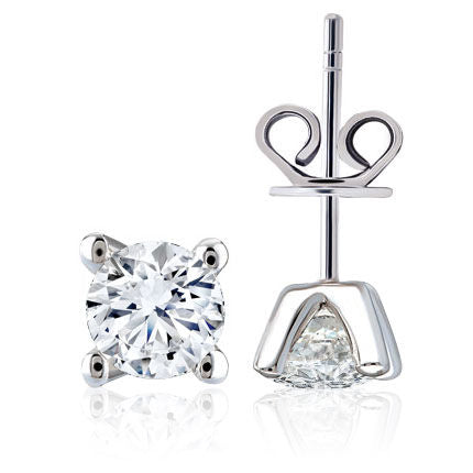 1.00 Carat Diamond Solitaire Earrings