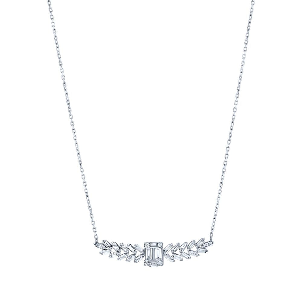 1.00 Carat Diamond Baguette Necklace