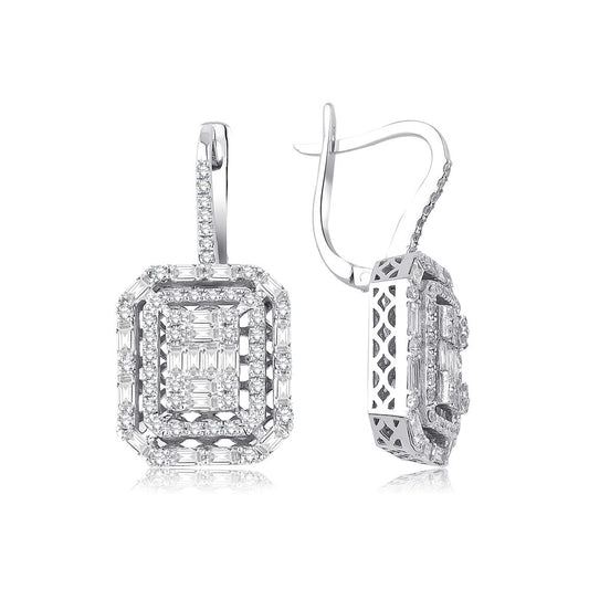 1.03 Carat Diamond Baguette Earrings
