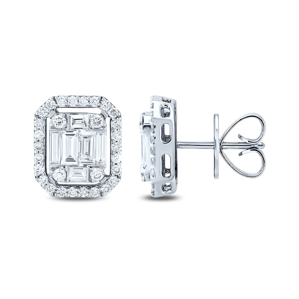 1.03 Carat Diamond Baguette Earrings