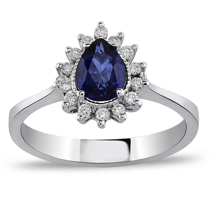 1.05 Carat Diamond Sapphire Ring