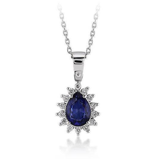 1.06 Carat Diamond Sapphire Necklace