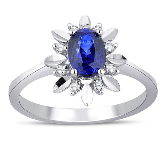 1.08 Carat Diamond Sapphire Ring