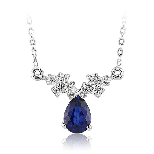 1.09 Carat Diamond Sapphire Necklace