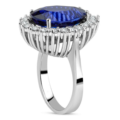 10.90 Carat Diamond Sapphire Ring