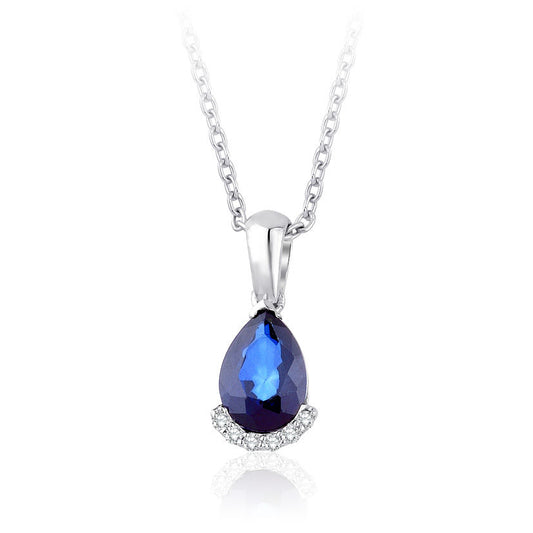 1.10 Carat Diamond Sapphire Necklace