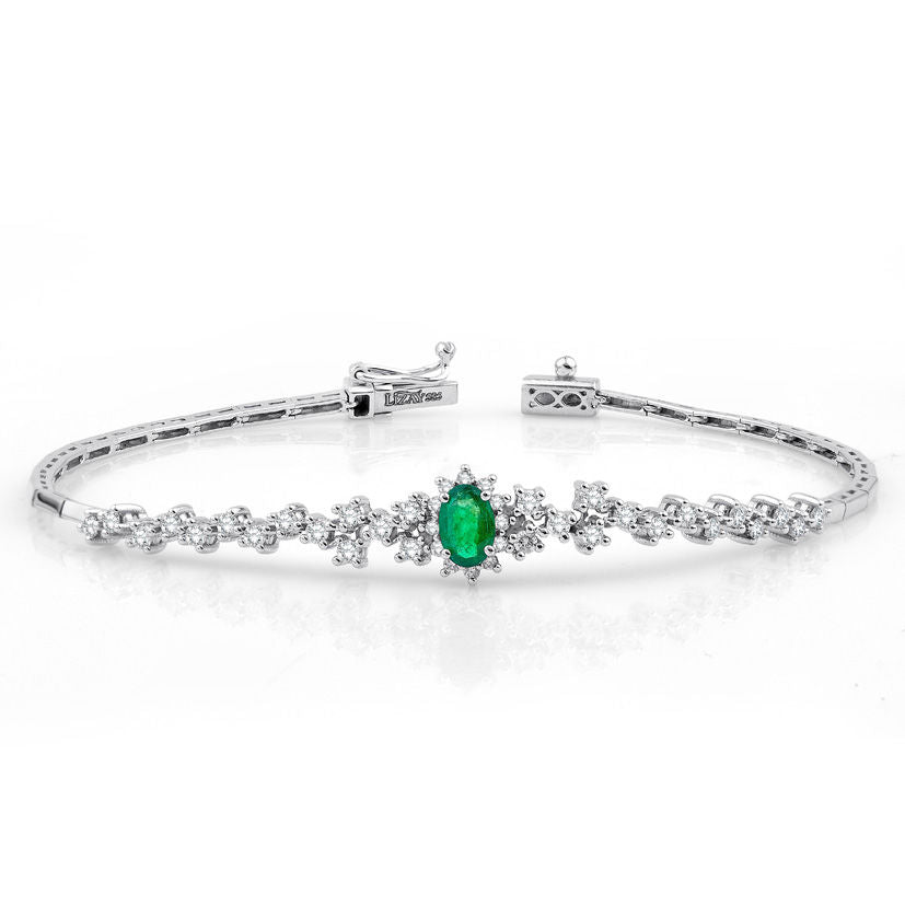 1.10 Carat Diamond Emerald Bracelet