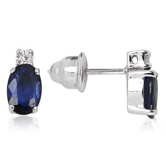 1.11 Carat Diamond Sapphire Earrings