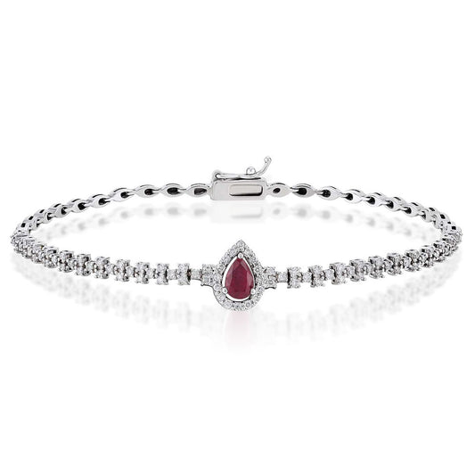 1.11 Carat Diamond Ruby Bracelet