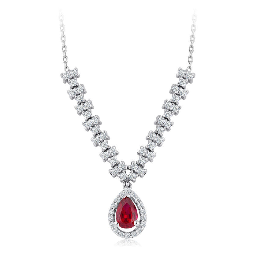 1.11 Carat Diamond Ruby Necklace