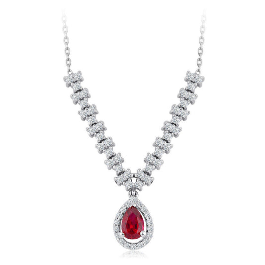 1.11 Carat Diamond Ruby Necklace