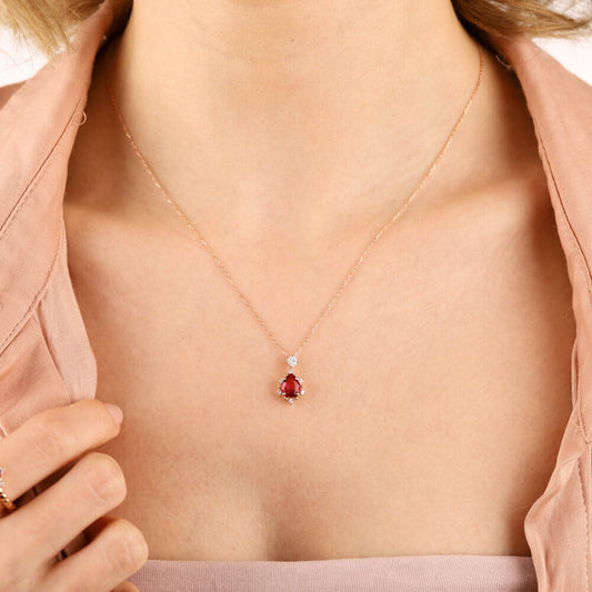 1.13 Carat Diamond Ruby Necklace