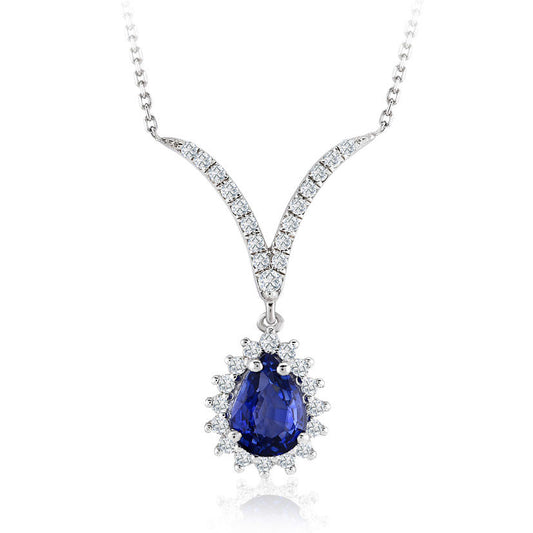 1.14 Carat Diamond Sapphire Necklace