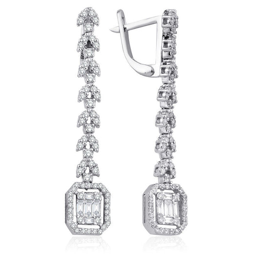 1.17 Carat Diamond Baguette Earrings