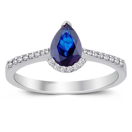 1.20 Carat Diamond Sapphire Ring