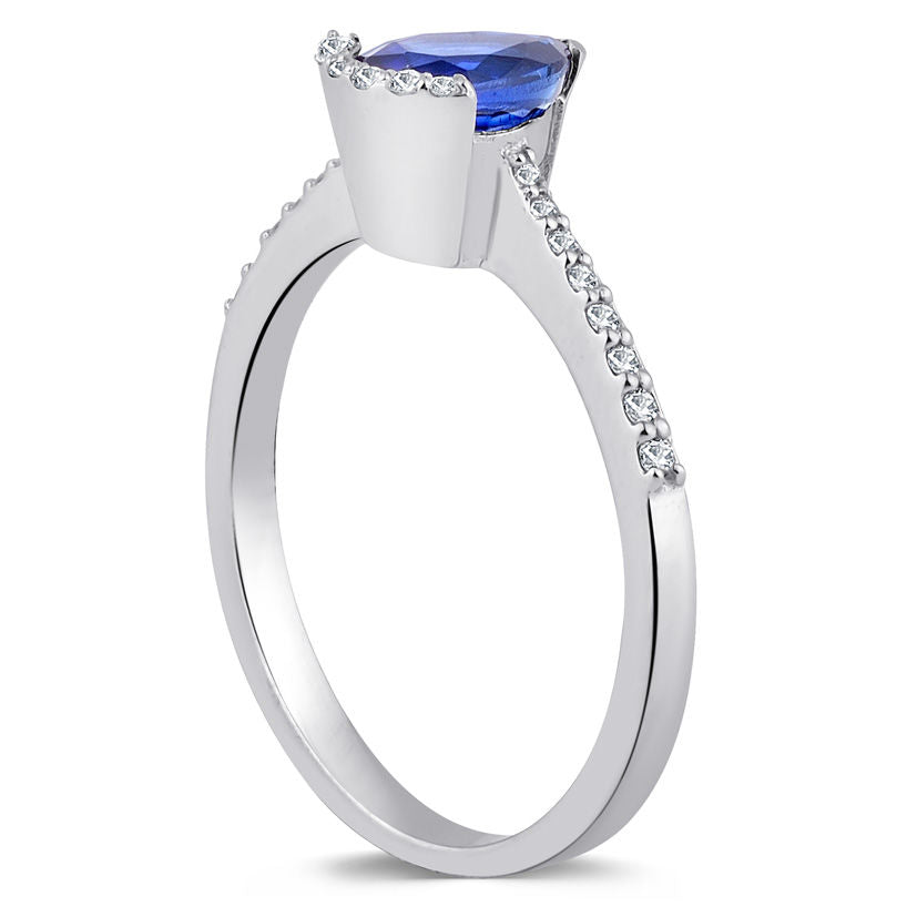 1.20 Carat Diamond Sapphire Ring