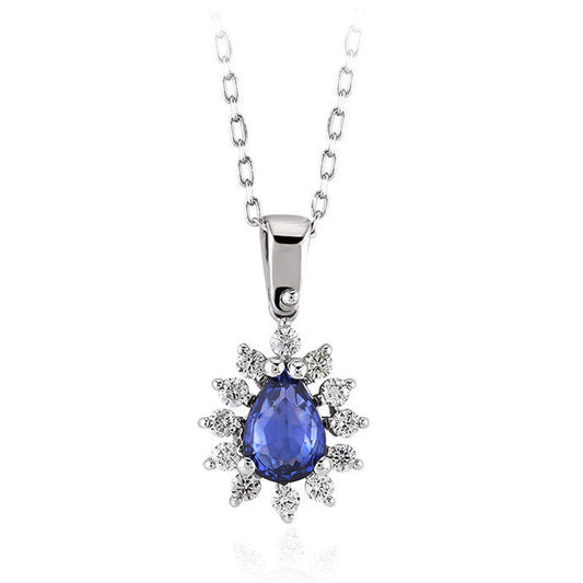 1.21 Carat Diamond Sapphire Necklace
