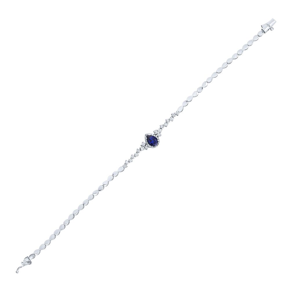 1.29 Carat Diamond Sapphire Bracelet