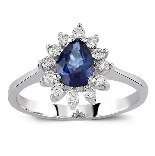 1.30 Carat Diamond Sapphire Ring