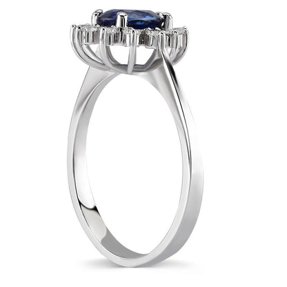 1.30 Carat Diamond Sapphire Ring